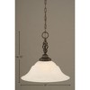 Toltec Lighting Elegante 1 - Light Pendant in  Dark Granite with 16" White Marble  Shade - 2 of 2