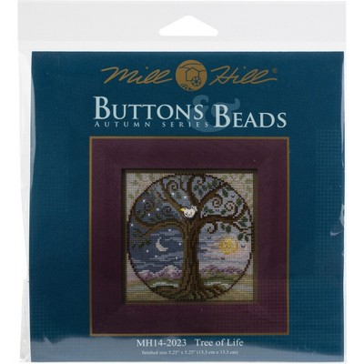 Mill Hill Buttons & Beads Counted Cross Stitch Kit 5"X5"-Tree Of Life (14 Count)