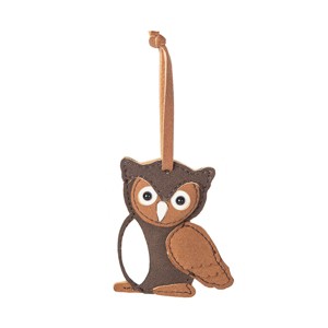 Gallerie II Faux Leather Owl Ornament - 1 of 3