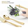 Attop Gold Plastic Silverware Set (200-Pack) – Disposable Heavy Duty Cutlery, 67 Forks, 67 Knives, 67 Spoons - 3 of 4