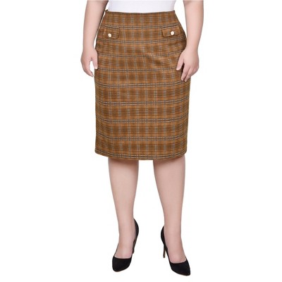 NY Collection Womens Double Knit Pencil Skirt