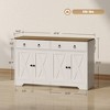 Aghana Digitals White Farmhouse Buffet Cabinet with Barn Doors, Drawers & Adjustable Shelves - - 2 of 4