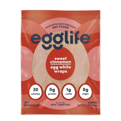 Egglife Gluten Free Sweet Cinnamon Egg White Wraps - 6oz/6ct : Target