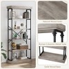 GustoWave 6 Tier Bookshelf Industrial Bookcase Wood Tall Standing Bookshelves Wood Vintage Display Rack Rustic Bookshelf - 4 of 4