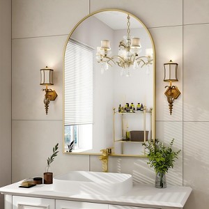 BEAUTYPEAK Arched Bathroom Mirror Wall-mounted Mirror Classic Wall Mirror for Home Decoration - 1 of 4