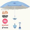 Anchor Works: Classic Beach Umbrella & AnchorONE Kit – Sky Blue - 7.5ft - 3 of 4
