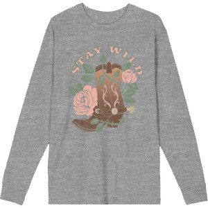 Vintage Country Stay Wild Adult Long Sleeve Tee - 1 of 2