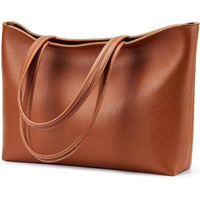 Paaaawaters Tote Bag Zipper Shoulder Bag Faux Leather Purses Satchel for Women Casual Handbag Work Dating College