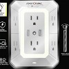 RAYOVAC® Portable Surge Protector Wall Tap with Phone Holder, 6 AC Outlets, 2 USB Ports, and Night-Light in White - 4 of 4