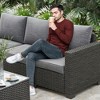 DSVIMOY 9-Piece Patio Sofa Set, Outdoor Furniture with 3 Armless Chairs, Corner Sofa, Gray, 25.2"*25.2"*13.6" - 3 of 4