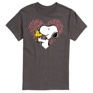 Men's - Peanuts - Snoopy Woodstock Xo Heart Short Sleeve Graphic T-Shirt - 1 of 4