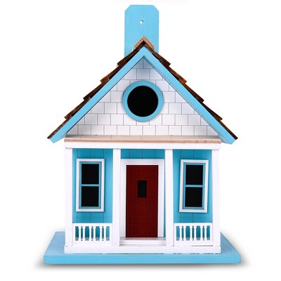 Cape Cod Blue and White Pinewood Birdhouse