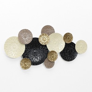 LuxenHome Multi-Color Coastal Abstract 47.25-Inch Wide Metal Wall Decor Brown - 1 of 4