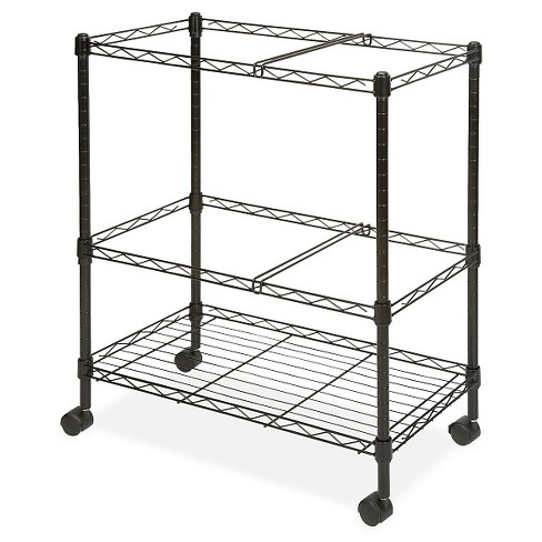 Lorell Vertical Filing Cabinet Mobile Cart Wire Double Tier Steel Black Target