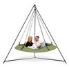 Hangout Pod 6' Circular Outdoor Family Hammock Bed and Stand Set Black/Sage Green: Weather-Resistant, 4-Person Capacity - 2 of 4