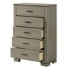 32" Wood Chest with 5 dressers and Center Metal Glider, Modern Sleek Design, Weathered Gray Finish - 3 of 4