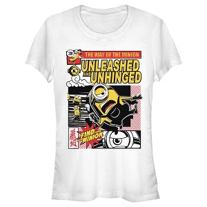 Juniors Womens Minions: The Rise of Gru Unleashed and Unhinged Poster T-Shirt - 1 of 4