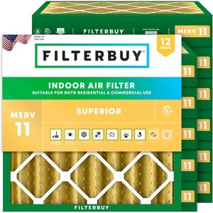 Filterbuy 19x19x4 Air Filter (12-Pack), Pleated MERV 11 Allergen Defense Replacement HVAC AC Furnace Filters (Actual Size: 19.00 x 19.00 x 3.63) - 1 of 4