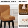 Vipbear 26/30 In Counter Height Swivel Barstool with Back,Modern Fabric Swivel Barstools Chair for Kitchen Island,Pub Upholstered Solid Wood Legs - 4 of 4