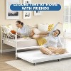 Metal Bed Frame Twin Size Trundle Daybed Heavy Duty Pull Out Sofa Bed with Headboard, Side Armrest ,Easy Assembly, for Living Room, Bedroom - 4 of 4