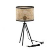 Rattan Bohemian Nightstand Lamps,Tripod Table Lamps,Led Table Lamp With In-Line Switch Control And Metal Legs For Living Room-The Pop Home - 4 of 4