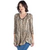 24seven Comfort Apparel Womens Snake Print Three Quarter Sleeve Tunic Top - 2 of 4