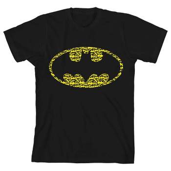 Batman Logos Inside Logo Black T-shirt Toddler Boy to Youth Boy