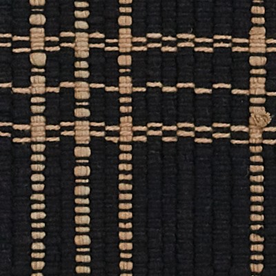 Black and Beige Woven Plaid Fabric Placemats Set of 4