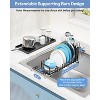 Small Dish Drying Rack in Sink, Expandable Dish Drainer with Silicone Drying Tray, Compact Dish Rack for Kitchen Counter with Utensil Holder, Black - 2 of 4