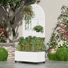 Wooakway 72"H Arch Metal Planter Box with Trellis Raised Garden Bed with Arbor Privacy Screen with Wheels - 2 of 4