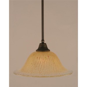 Toltec Lighting Any 1 - Light Pendant in  Dark Granite with 17" Amber Crystal Shade - 1 of 1