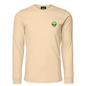 Dalix Alien Embroidered Cotton Classic Fit Long Sleeve Crewneck Tee Shirt Mens - 1 of 4