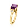 Ross-Simons 1.40 Carat Amethyst Ring With .10 ct. t.w. Lab-Grown Diamonds in 18kt Gold Over Sterling - 3 of 4