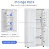 Tall and wide bathroom floor storage cabinet, freestanding unit with 4 doors, adjustable shelves, bathroom storage cabinet white - 4 of 4