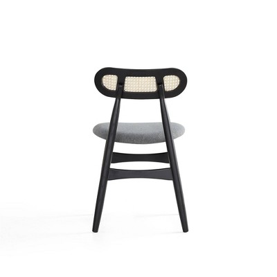 High Gray Wood and Cane Side Chair