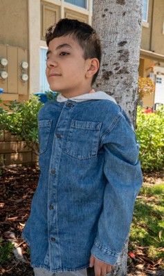 Boys' Long Sleeve Jacket - Cat & Jack™ Medium Wash XS