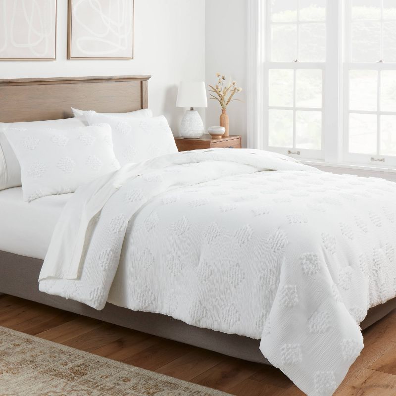 Tufted Diamond Crinkle Comforter and Sham Set - Threshold™, 2 of 5