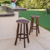 Coolbibila-Set Of 2 Barstool, Acacia Wood Bar Chair, Bar Chair High For Outdoor,  Armless Design Bar Chair Stool, Modern Bar Chair - 3 of 4