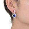 Guili Flower Inspired Dangle Earrings with Blue or White Cubic Zirconia, Crafted in Brass with a Secure Butterfly Clasp for a Stylish, Elegant Look - 3 of 3