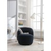 Akoasm Soft Swivel Accent Barrel Sofa & Chair With Metal Black Powder Coating Ring For Living Room, Office & Bedroom-Dark Blue - 3 of 4