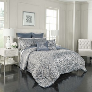 7pc Queen Livvy Comforter Set Blue - Vue Signature