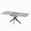 Gulches 62.4" Extendable to 78.15" Gray Dining Table, Mid-Century Modern Kitchen Table with Black Metal X-Shaped Legs, Multi-Use for Dining Room - 3 of 4