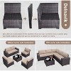ALAULM 9 Pieces Patio Furniture Set, Rattan Wicker Sofa Set, Outdoor Conversation Sets w/Swivel Rocking Chairs Sectional Sofa - 3 of 4