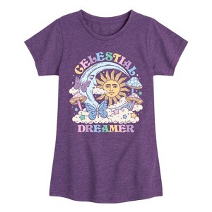 Girls' - Instant Message - Celestial Dreamer -Youth Girls Short Sleeve T-Shirt Fitted Short Sleeve Graphic T-Shirt - 1 of 4