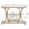 Vynxaria Bar Serving Carts, Golden 3-Tier Wine Rack Cart with Glass Shelves - 4 of 4