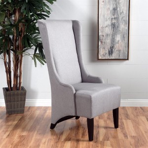 Dining Chair, Upholstered Back Rest Seat Accent Chair With Birch Wood Legs, Leisure Chair For Restaurants Living Rooms - 1 of 4