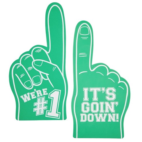 Okuna Outpost 2 Pack We're Number One Foam Finger, It's Goin' Down, Summer  Sports Supplies, Party Favors, Green, 17.5 in