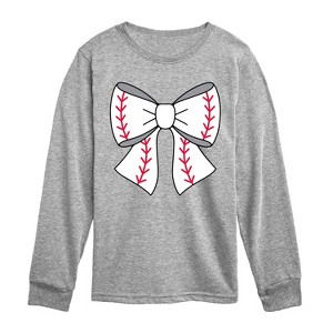 Boys' - Instant Message - Baseball Bow Long Sleeve Graphic T-Shirt - 1 of 4