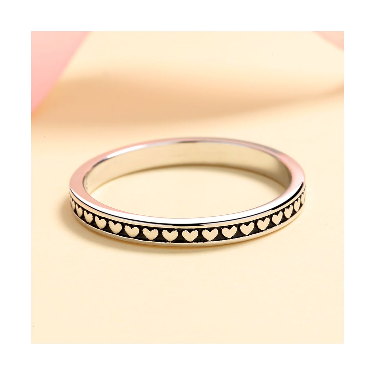 Sterling Silver Artisan Heart Band - thumbnail 2