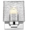 Barrett 1-Light LED Vanity Fixture - Chrome, Rippled Glass, Dimmable, Damp Rated, 2700K - 2 of 2